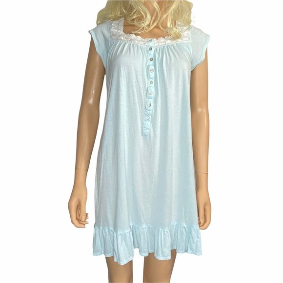 Eileen West Other - Eileen West Cotton Blend Nightgown Light Blue Chemise XS/S Short